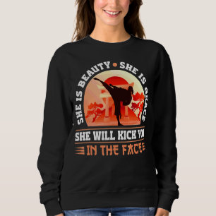 Karate Black Belt Gi Uniform Girl Women She Is Bea Sweatshirt