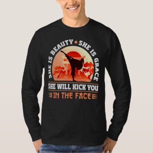 Karate Black Belt Gi Uniform Girl Women She Is Bea T-Shirt