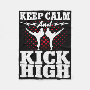 Karate Black Belt Gi Uniform Keep Calm And Kick Hi Fleece Blanket