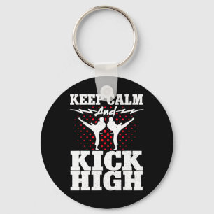 Karate Black Belt Gi Uniform Keep Calm And Kick Hi Key Ring