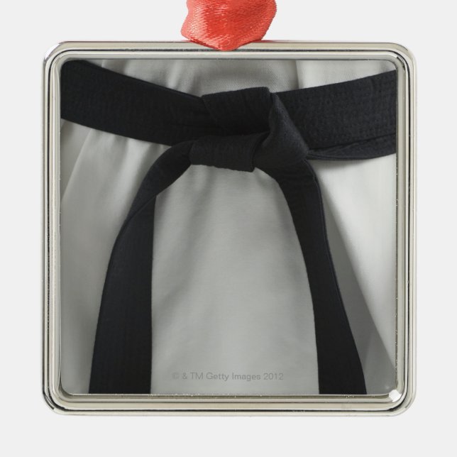 Karate black belt metal tree decoration (Front)
