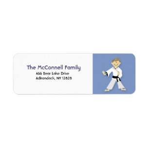 KARATE BLACK BELT PRINTABLE ADDRESS LABELS