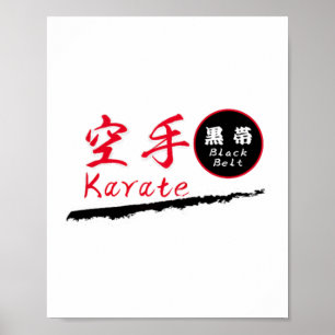 Karate Black Belt T Shirt Poster