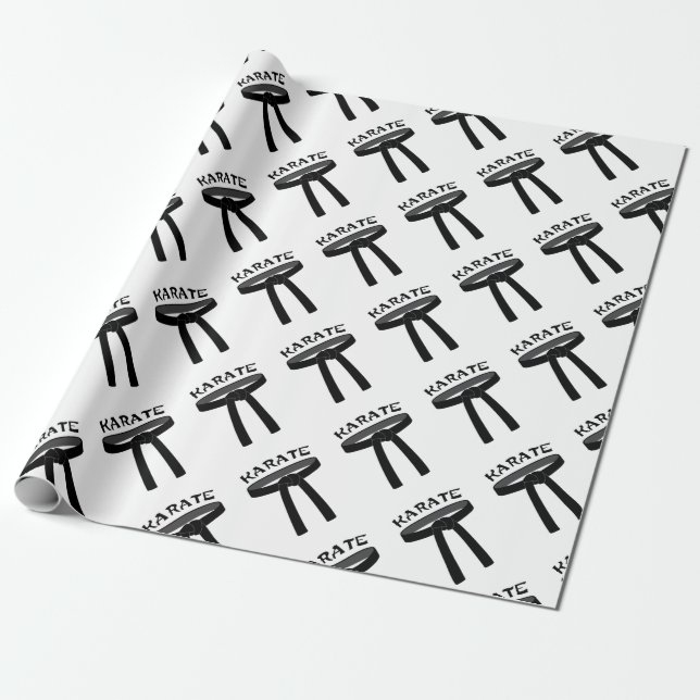 Karate Black Belt Wrapping Paper (Unrolled)