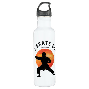 Karate Black figurine Name Modern Trendy Sporty  710 Ml Water Bottle