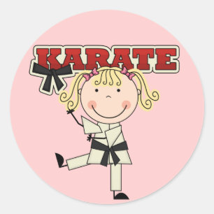 KARATE - Blonde Girl T-shirts and Gifts Classic Round Sticker