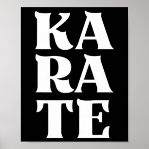 Karate Bold Letters Japanese Martial Art Karateka  Poster
