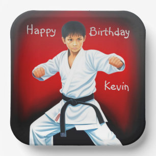 Karate Boy Birthday Paper Plate