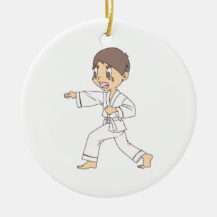 KARATE BOY CERAMIC TREE DECORATION