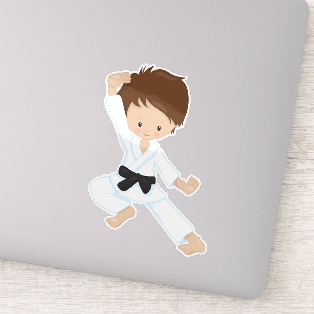 Karate Boy, Cute Boy, Black Belt, Brown Hair (Detail)