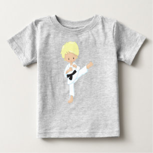 Karate Boy, Cute Boy, Blonde Hair, Black Belt Baby T-Shirt