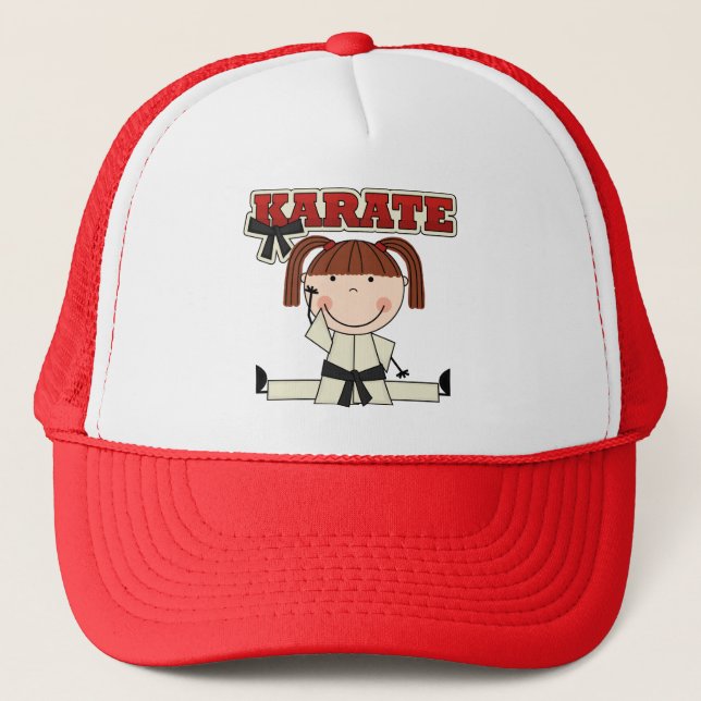 KARATE - Brunette Girl T-shirts and Gifts Trucker Hat (Front)