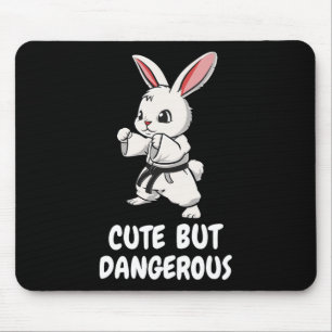 Karate Bunny Cute But Dangerous Funny Martial Arts Mouse Pad