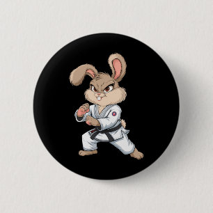 Karate Bunny Martial Arts Rabbit Funny For Kids Bo 6 Cm Round Badge