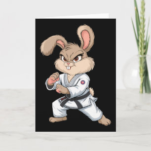 Karate Bunny Martial Arts Rabbit Funny For Kids Bo Card