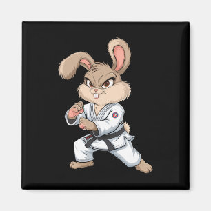 Karate Bunny Martial Arts Rabbit Funny For Kids Bo Magnet