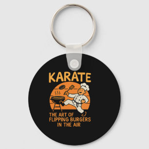 Karate Burgers Flip Cooking Martial Arts Humour De Key Ring