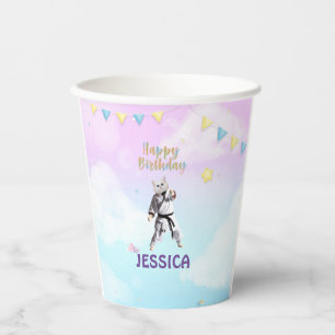 Karate Cat Birthday Party Girl Party Taekwondo   Paper Cups