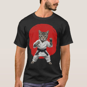 Karate Cat Black Belt Funny Martial Arts Judo Japa T-Shirt