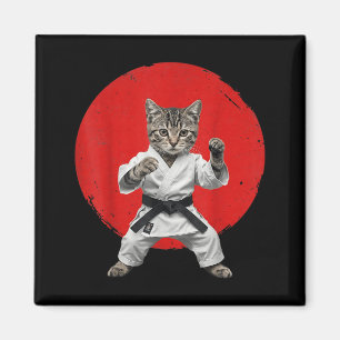 Karate Cat Black Belt Funny Martial Arts Judo Magnet