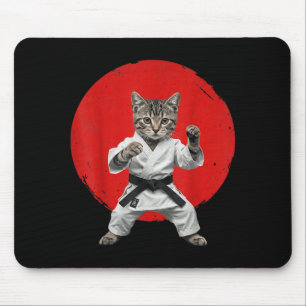 Karate Cat Black Belt Funny Martial Arts Judo Mouse Pad