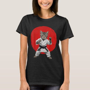 Karate Cat Black Belt Funny Martial Arts Judo T-Shirt