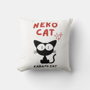KARATE CAT BLACK CAT NEKO CUSHION