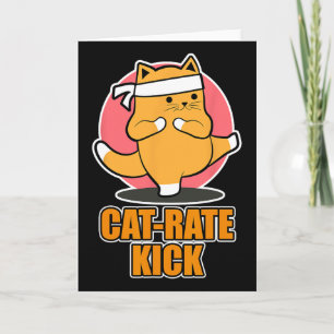 Karate Cat Design For Sports Fans - Cat-rate Kick Card