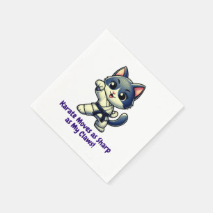 Karate Cat Martial Arts Workout Training Napkin