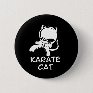 Karate Cat Sports For Men Women Kids 6 Cm Round Badge