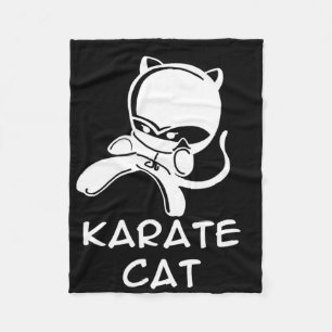 Karate Cat Sports For Men Women Kids Fleece Blanket