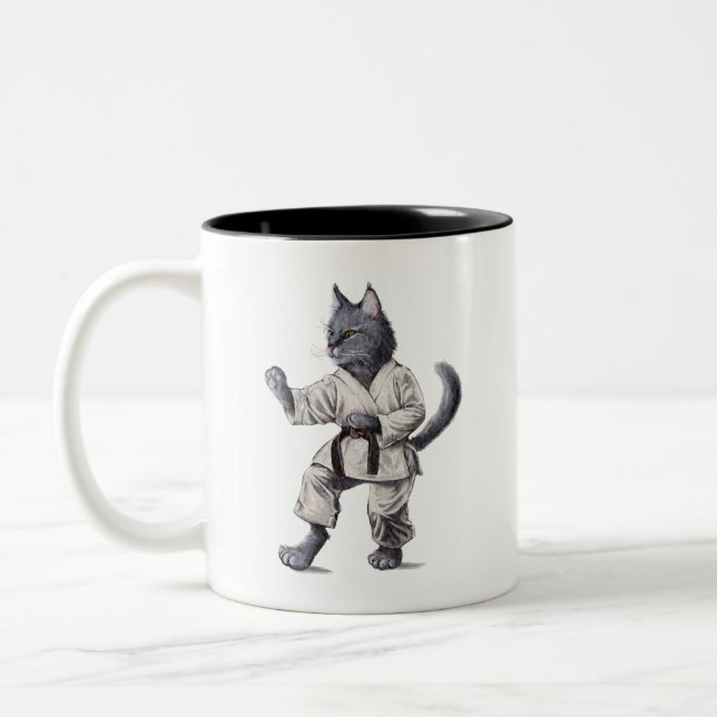 Karate Cat Stance Mug (Left)