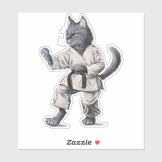 Karate Cat Sticker
