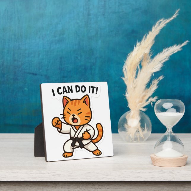 Karate Cat Sticker Plaque (Insitu)