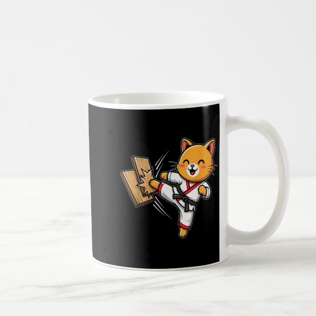 Karate Cat Taekwondo Coffee Mug (Right)