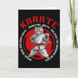 Karate Cat Warrior Martial Art Karate Cat For Kids Card