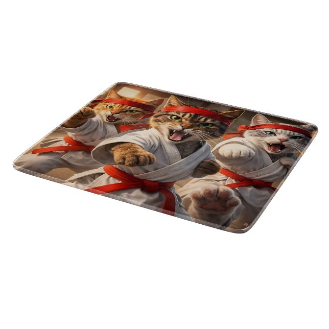 Karate cats chopping board/kitchen/home cats cutting board (Corner)