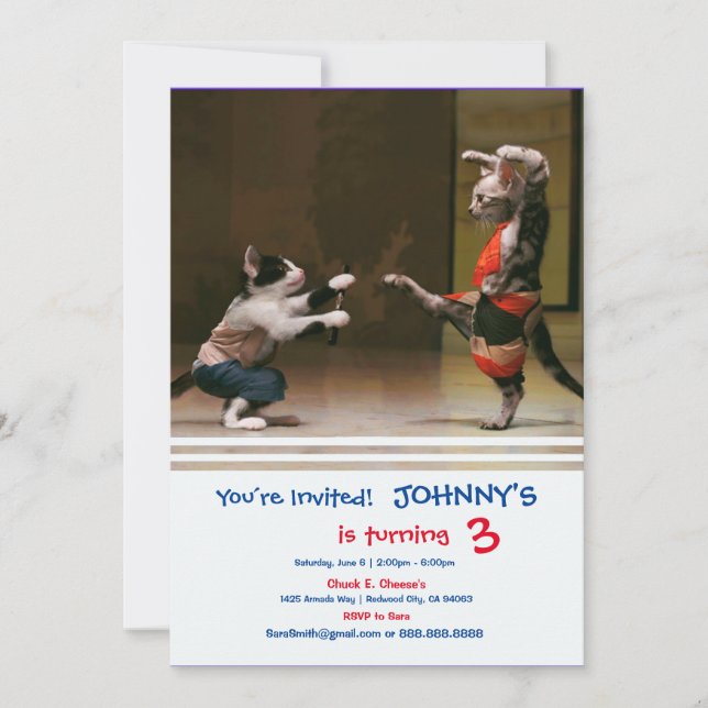 Karate cats invitation (Front)