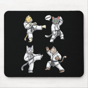 Karate Cats Martial Art Training Black Belt Taekwo Mouse Pad