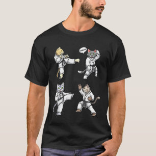 Karate Cats Martial Training Black Belt Taekwondo T-Shirt