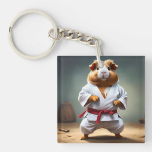 **"Karate Champion: The Fearless Guinea Pig"** Key Ring