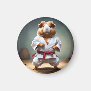 **"Karate Champion: The Fearless Guinea Pig"** Magnet