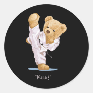 Karate Children's Bear Taekwondo Boys Men Tee  Classic Round Sticker