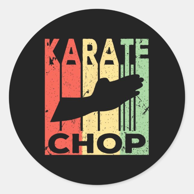 Karate Chop Vintage  Classic Round Sticker (Front)