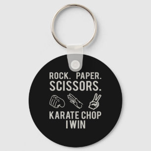 Karate Chop Win Rock Paper Scissors Shirt Key Ring