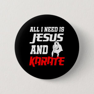 Karate Christian Martial Arts Jesus 6 Cm Round Badge
