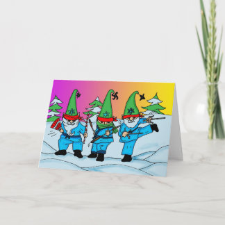 Karate Christmas Ninja Elves Greeting Card