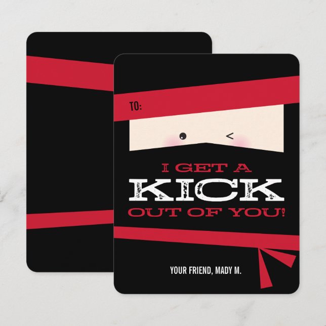 Karate Classroom Valentine Card (Front/Back)