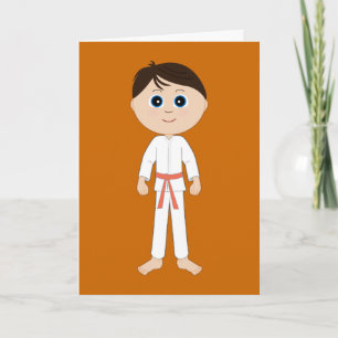 Karate Congratulations Orange Belt Card