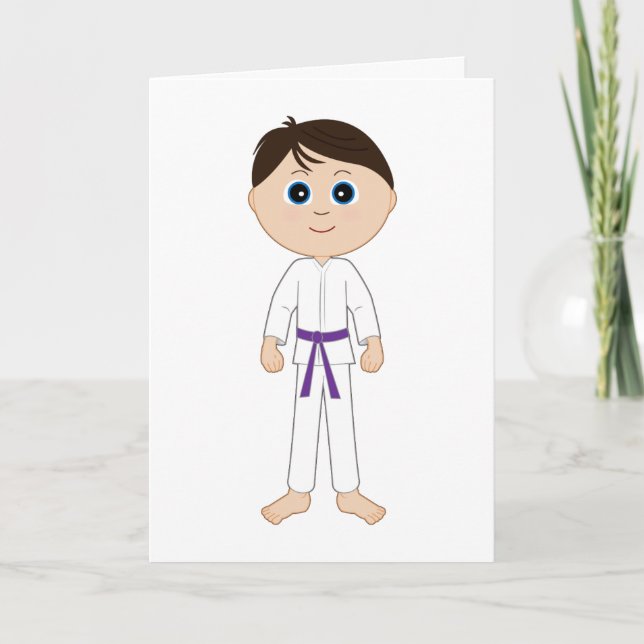 Karate Congratulations Purple Belt Card (Front)